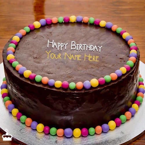 Chocolate Balls Birthday Cake With Name