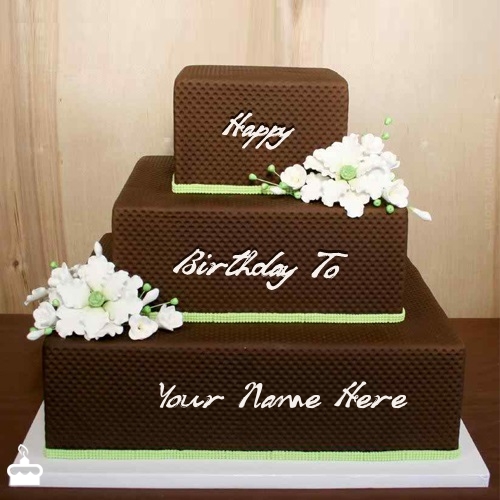Chocolate Shaped Birthday Cake With Name