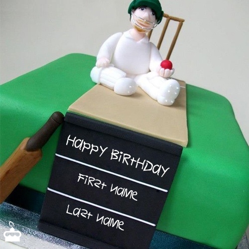 Cricketer Cake With Name