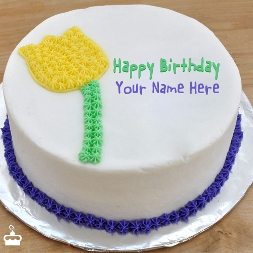 Flower Birthday Cake With Name