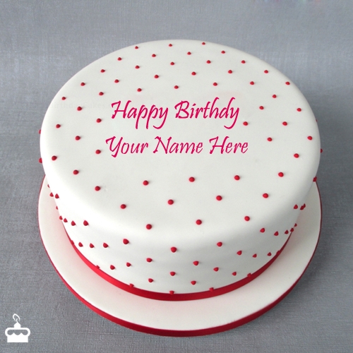 Polka Birthday Cake With Name