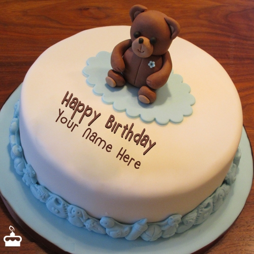 Teddy Bear Birthday Cake With Name