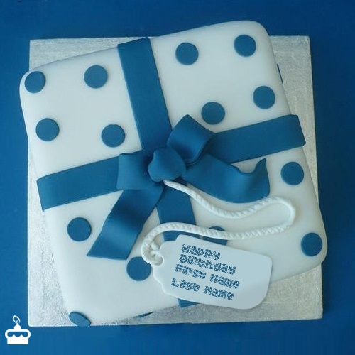 Blue Birthday Cake With Name