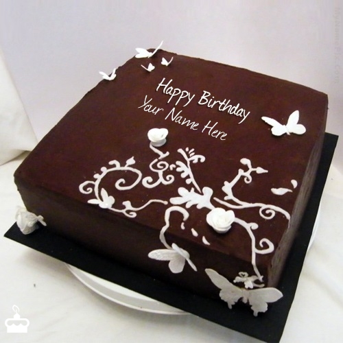 Butteryfly Chocolate Birthday Cake With Name