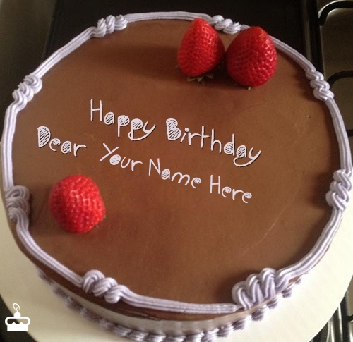 Chocolate Strawberry Birthday Cake With Name