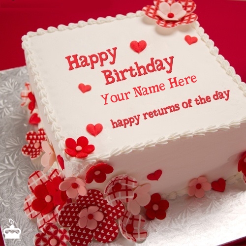 Happy Returns Birthday Cake With Name